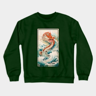 Kanagawa waves, With Dragon Crewneck Sweatshirt